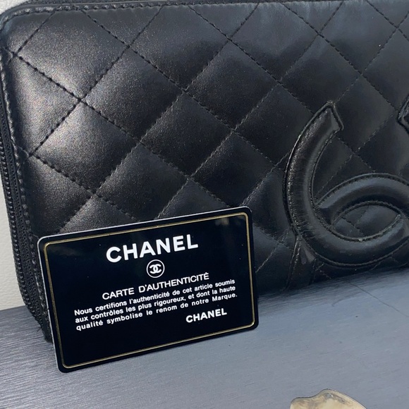 Authentic Chanel Cambon Ligne Quilted CC Zip Around Wallet Black Lambskin - Picture 11 of 15